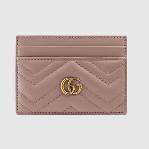 GG Marmont card case dusty pink
